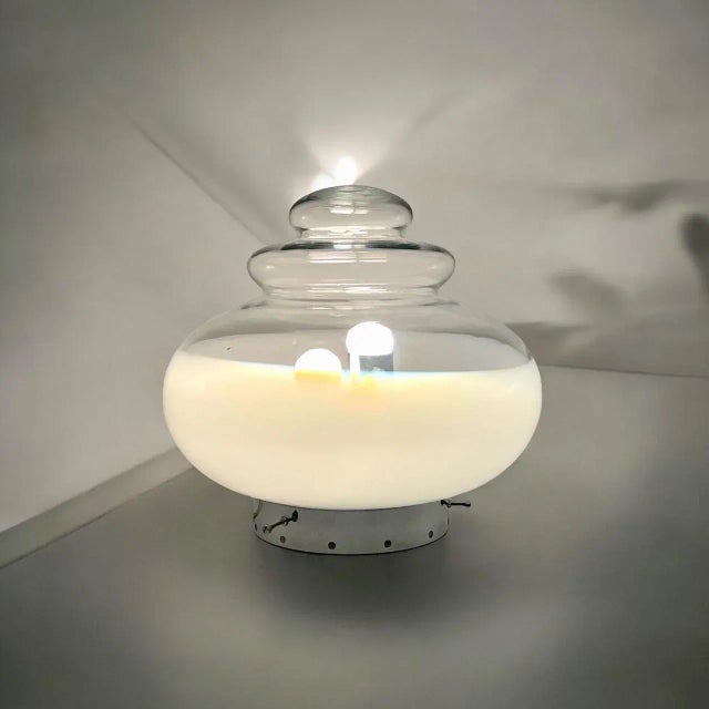 Large Space Age UFO Flying Saucer Table Lamp, Italy, 1960s For Sale - Image 6 of 11