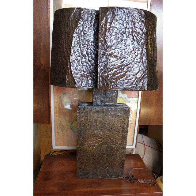 1950s Mid-Century Modern Copper Table Lamp For Sale - Image 4 of 10