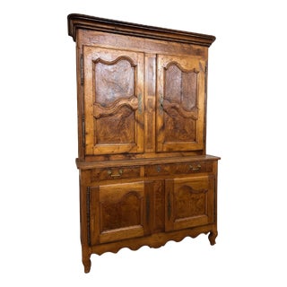 Louis XV Two-Part Bressan Buffet in Walnut and Elm For Sale