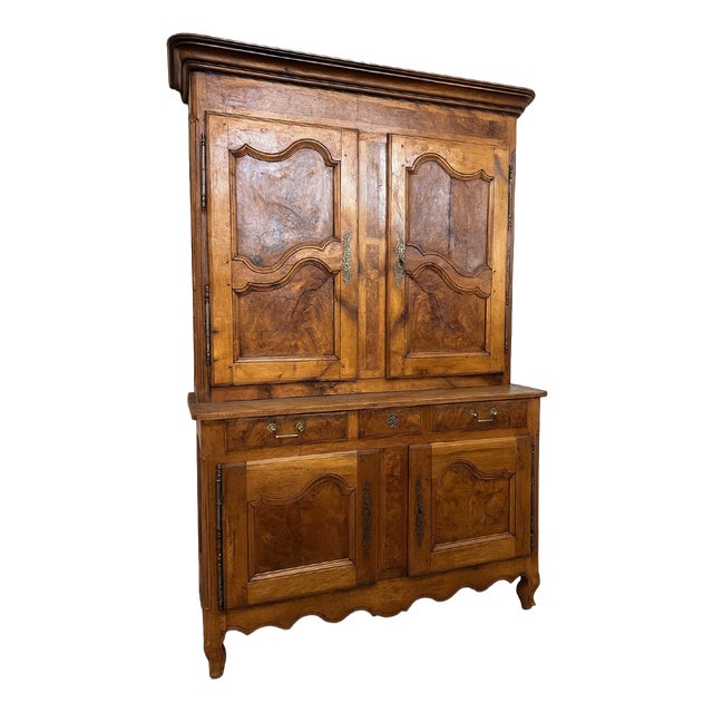 Louis XV Two-Part Bressan Buffet in Walnut and Elm For Sale