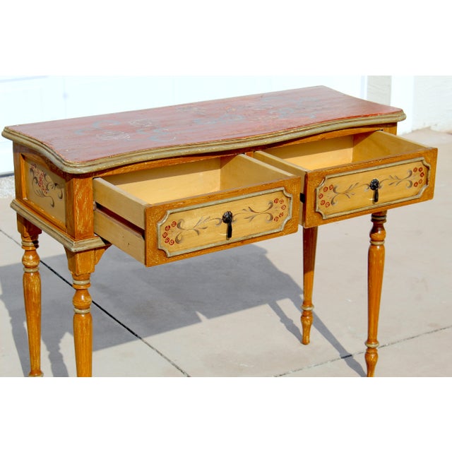 Italian Florentine Style Paint-Decorated Console Table For Sale In Naples, FL - Image 6 of 14