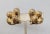 1960s goldtone loops with round prong set faux-topaz clip earrings. Marked "JOMAZ" on the clips. Measure: 1 3/16 inches...
