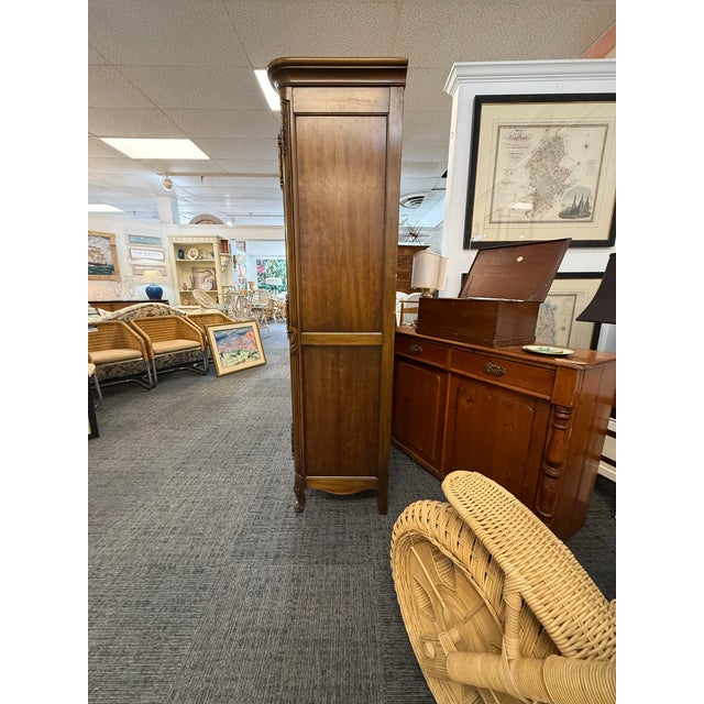 1950s Pair of Kindel "Beauclair" French Louis XV Style Walnut Chifferobes With Silk Panels For Sale - Image 13 of 18