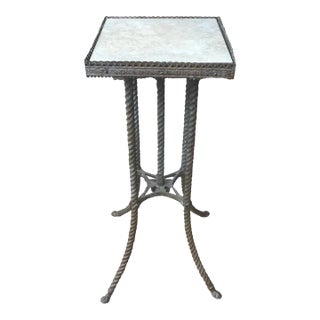 Antique Primitive Twisted Wrought Iron Leg Plant Stand With Eagle Claw Feet For Sale