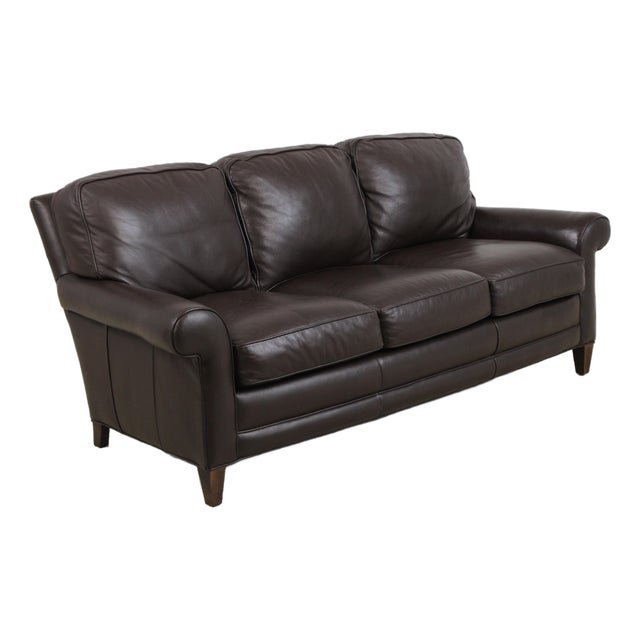 Hancock & Moore 3 Seat Leather Sofa For Sale