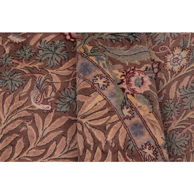Textile Boho Chic Floral 1990's Pak-Persian Brown/Green Wool Round Rug - 8'0'' X 8'1'' For Sale - Image 7 of 9