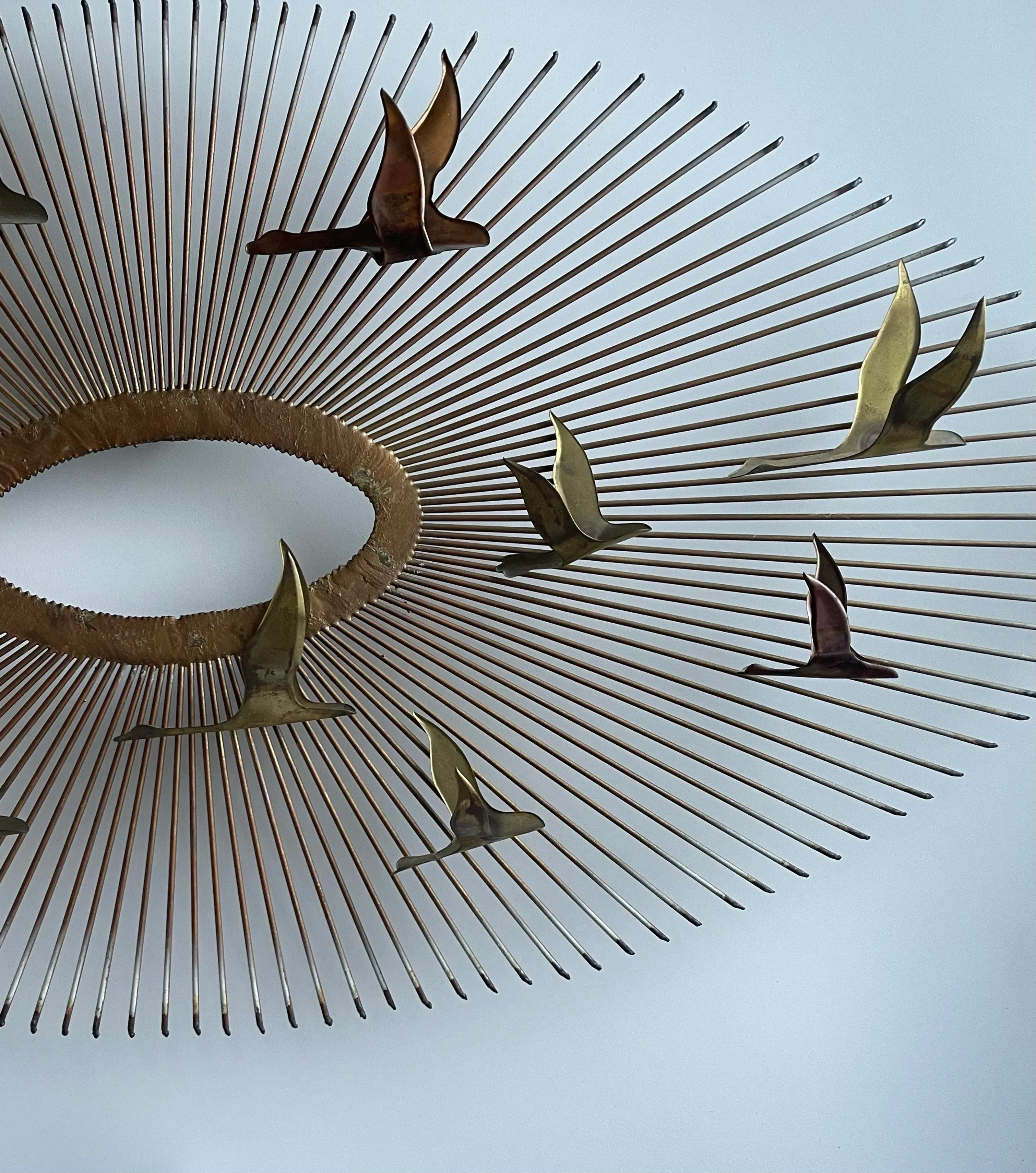 1960s Birds Over Sunburst Attributed to Curtis Jere Wall-Hanging