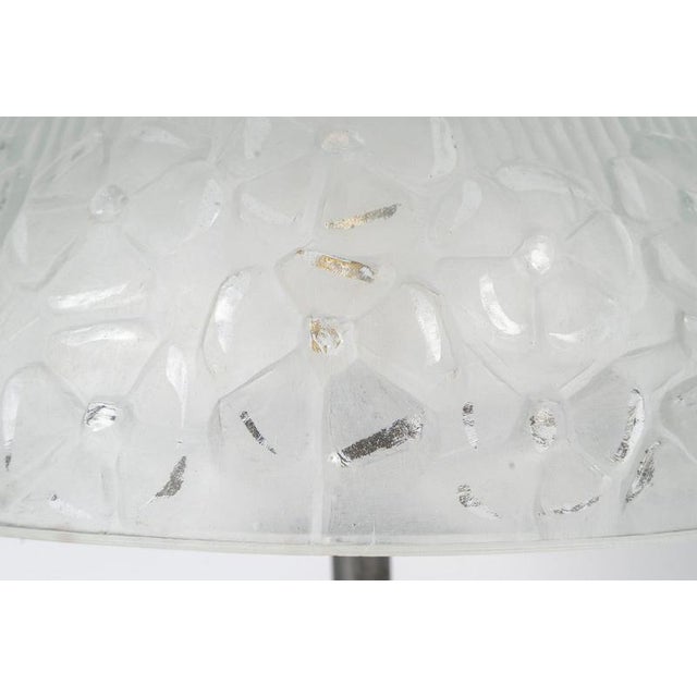 Metal Vintage Art Deco Lamps in Wrought Iron and Molded Glass, 1930, Set of 2 For Sale - Image 7 of 11