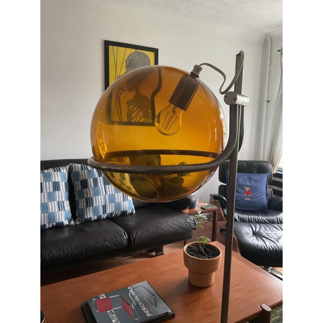 Brown Smoked Glass Floor Lamp by Házi Tibor, Hungary, 1973 For Sale - Image 8 of 15