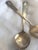 Hollywood Regency Vintage Siam Engraved Sterling Silver and Brass Serving Utensils Thailand For Sale - Image 3 of 9