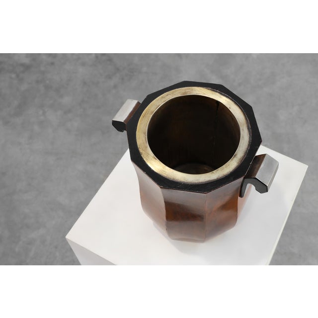 Art Deco Sculptural Burlwood Ice Bucket, France, 1925 For Sale - Image 4 of 11