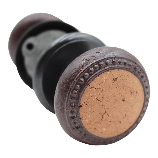 Vintage Beaded Cork Black Brass Passage Door Knob Set For Sale