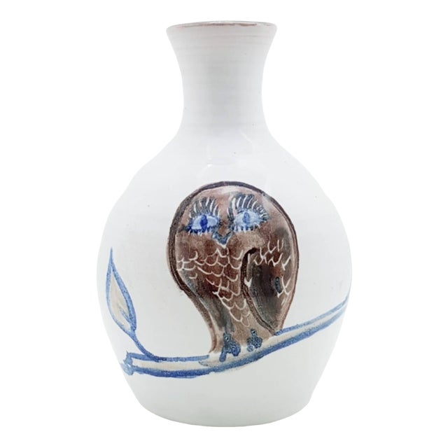 Handmade Owl Vase by Michel Spire, 1960s For Sale