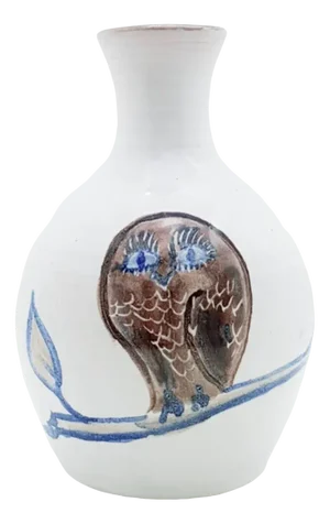 Handmade Owl Vase by Michel Spire, 1960s