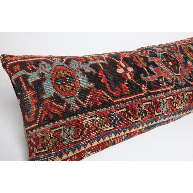 Textile Handwoven Decorative Throw Rug Cushion – Antique Tribal Lumbar Cover -16'' X 48'' For Sale - Image 7 of 10