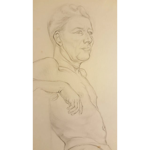 This one of a kind pencil drawing is from a collection of works by E.E. Churm, acquired from an estate auction in...