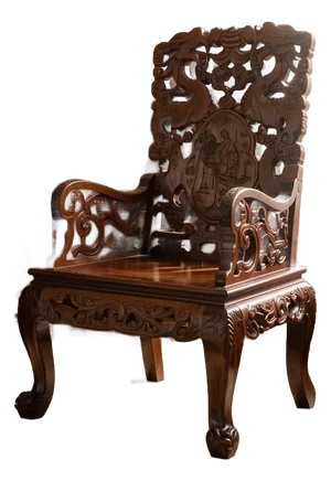 Late 19th Century Antique Chinoiserie Hand-Carved Rosewood Dragon Throne Chair With Owl Feet, Circa 1900