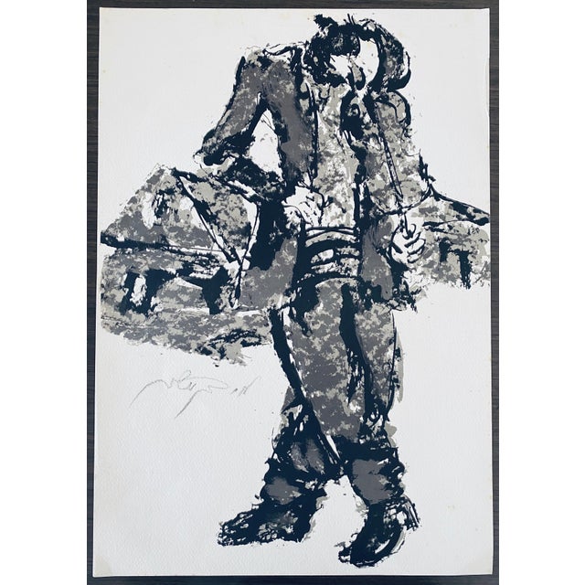 Printmaking Materials Moshe Bernstein, Polish Israeli Artist Expressionist Hand Signed Lithograph For Sale - Image 7 of 7