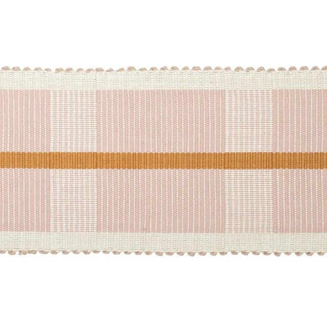 Sample - Schumacher x Stephanie Seal Brown Calcada Tape Wide Trim in Rose Quartz For Sale