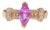 Marquise Cut Pink Sapphire in 14k Rose Gold Retro Style Ring For Sale