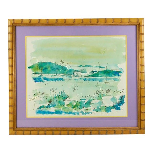 Alfred Birdsey Bermuda Harbour Watercolour Provenance: The Susie Hilfiger Collection For Sale