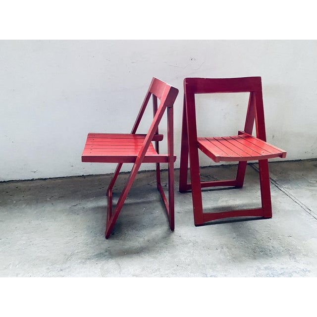 Vintage Trieste Folding Chairs by Aldo Jacober for Bazzani, Set of 2 For Sale - Image 4 of 18