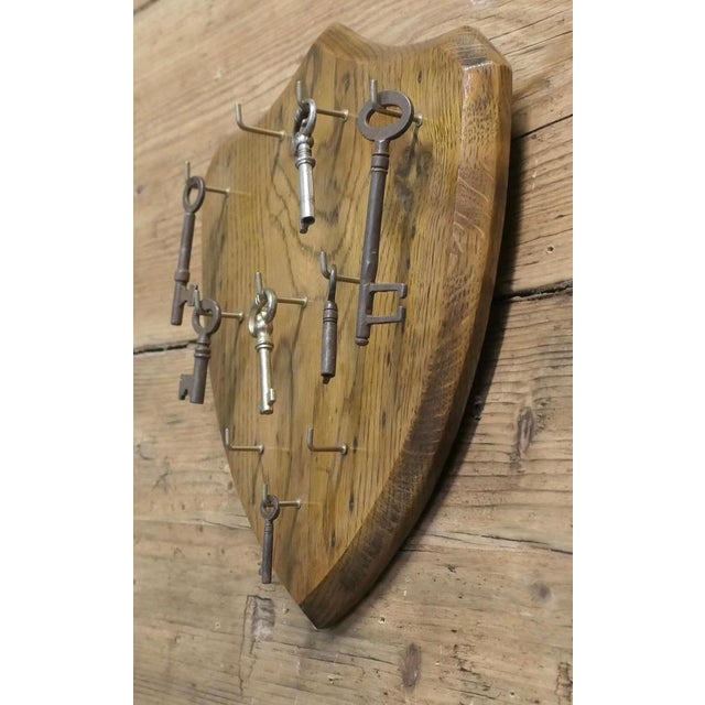 Shield Hotel Reception Key Board in Oak, 1960 For Sale - Image 4 of 7