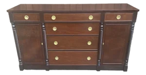 1940s Vintage Mahogany Neoclassic Buffet Sideboard