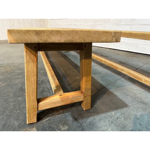 Brown Set of Very Long Oak Dining Benches, 1930 For Sale - Image 8 of 16