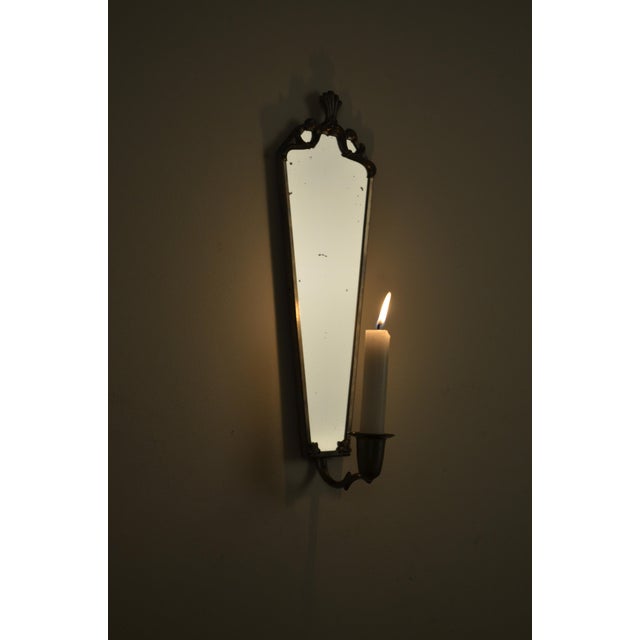 Small Swedish Grace Mirror in Tin and Glass from Svenskt Tenn, 1930s For Sale - Image 3 of 8