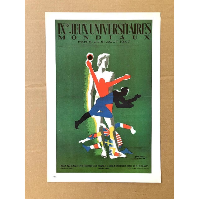 Up for sale is this gorgeous vintage print from a 1977 collection of the works by French artist Paul Colin. Entitled "Jeux...