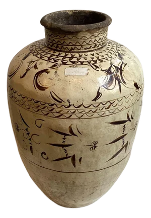 Large Chinese Shanxi Province Slip-Glaze Pottery Wine Pot