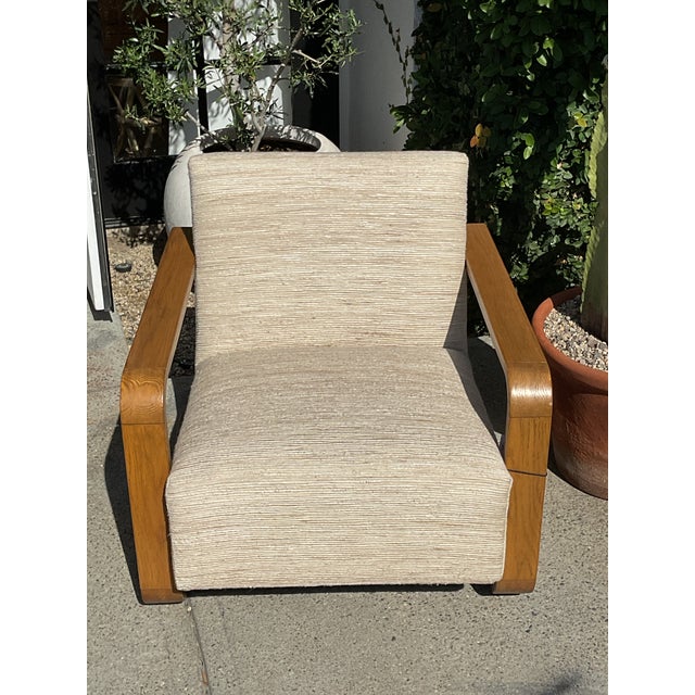2020s Solid Oak Lounge Chair For Sale - Image 5 of 7