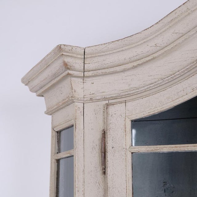 Wood Antique German Painted Oak Display Cabinet with Glass Doors, 1790s For Sale - Image 7 of 17