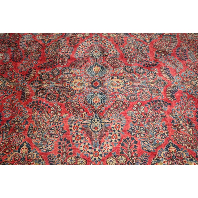 Early 20th Century Zabihi Collection Oversize Jewel Toned Traditional Persian Sarouk Rug - 8'11" x 15' For Sale - Image 4 of 8