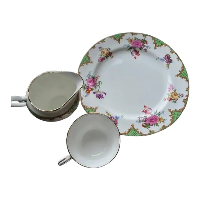 Early 19th Century Aynsley Bone China Decorative Tea Set- 20 Pieces For Sale