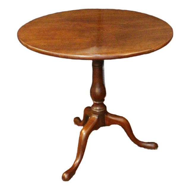 Circa 1770 George III Tilt-Top Pedestal Birdcage Mechanism Tea Table For Sale