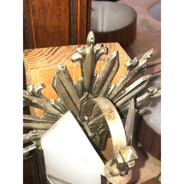 Glass 1920s Art Deco Single Sconce Theatre Light For Sale - Image 7 of 11