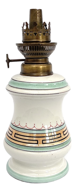Antique French Porcelain Oil Lamp by Lempereur & Bernard, 1900