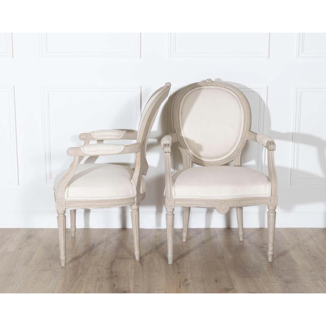 Wood Pair of Early 20th Century Swedish Gustavian Style Oval Back Armchairs For Sale - Image 7 of 14