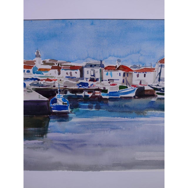1980s Michel Roubille, L'Île d'Yeu, 1982, Watercolor For Sale - Image 5 of 6