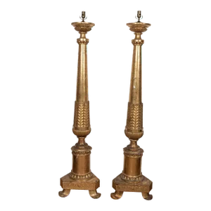 Pair of 18th Century Italian Louis XVI Giltwood Torchieres