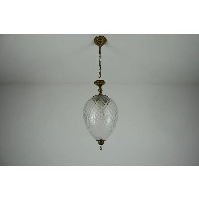 Mid-Century Modern Italian Pendant Lamp in Brass and Glass, 1960s For Sale - Image 3 of 18