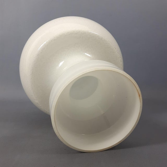 Vintage Space Age Vase in White Murano Glass, 1970s For Sale - Image 6 of 11