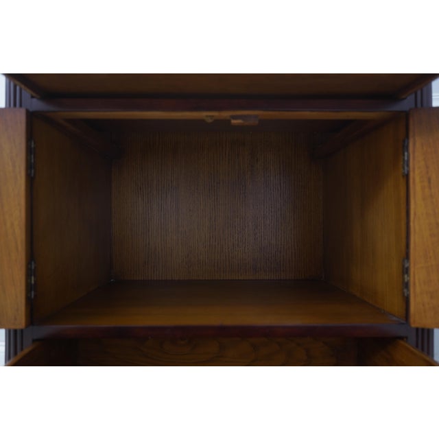 Large Dark Cherry Oversized Bed Side Chest Occasional Stand For Sale - Image 4 of 12