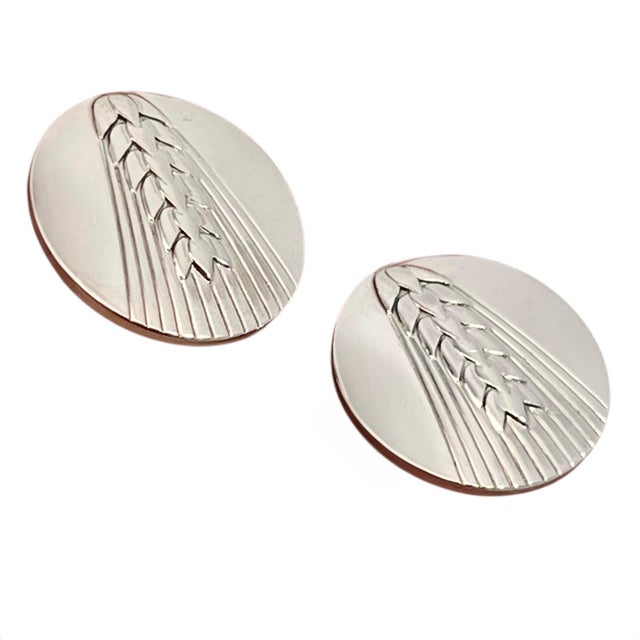 Silver 1990s Pair of Georg Jensen Estate Cufflinks Sterling Silver 18 Grams For Sale - Image 8 of 11