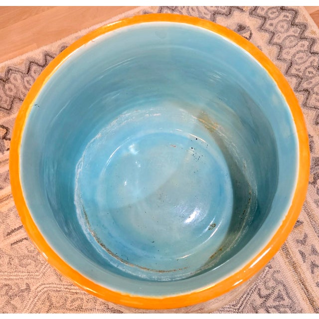 Antique English Victorian George Jones & Sons Majolica Jardinière, Blue Birds & Blooms, Circa 1875 For Sale - Image 10 of 15