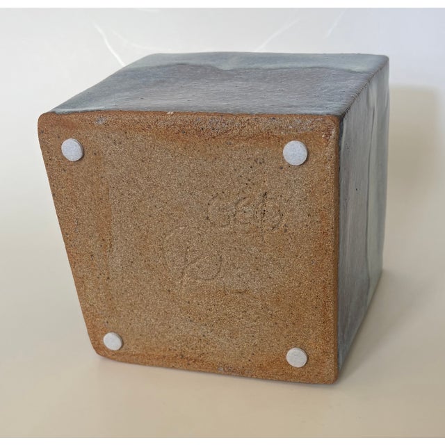 Blue Artisan Ceramic Sculpture "Ball Cubed" For Sale - Image 4 of 8