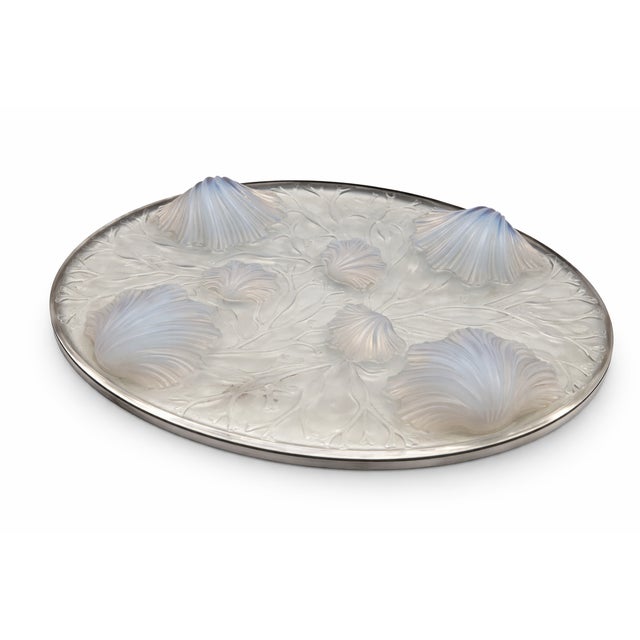 Vintage Art Deco Set in Opalescent Glass and Sterling Silver, 1930, Set of 5 For Sale - Image 4 of 12