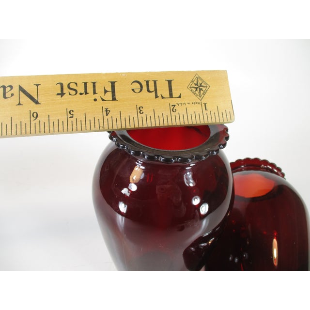 Pair Vintage Red Glass Vases For Sale - Image 10 of 18